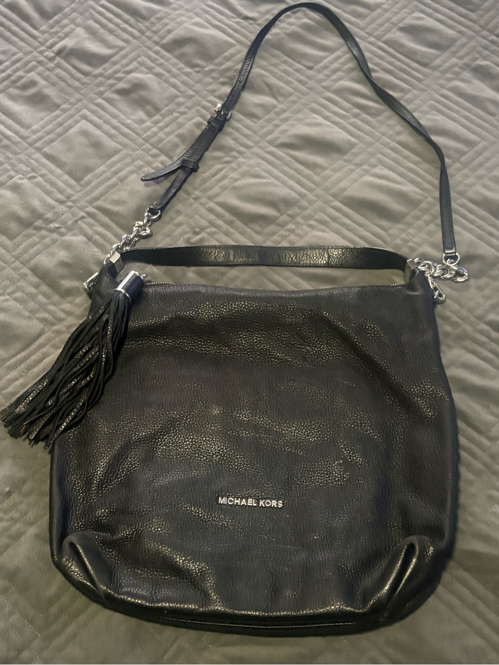 Michael Kors Black Leather Weston Shoulder Bag